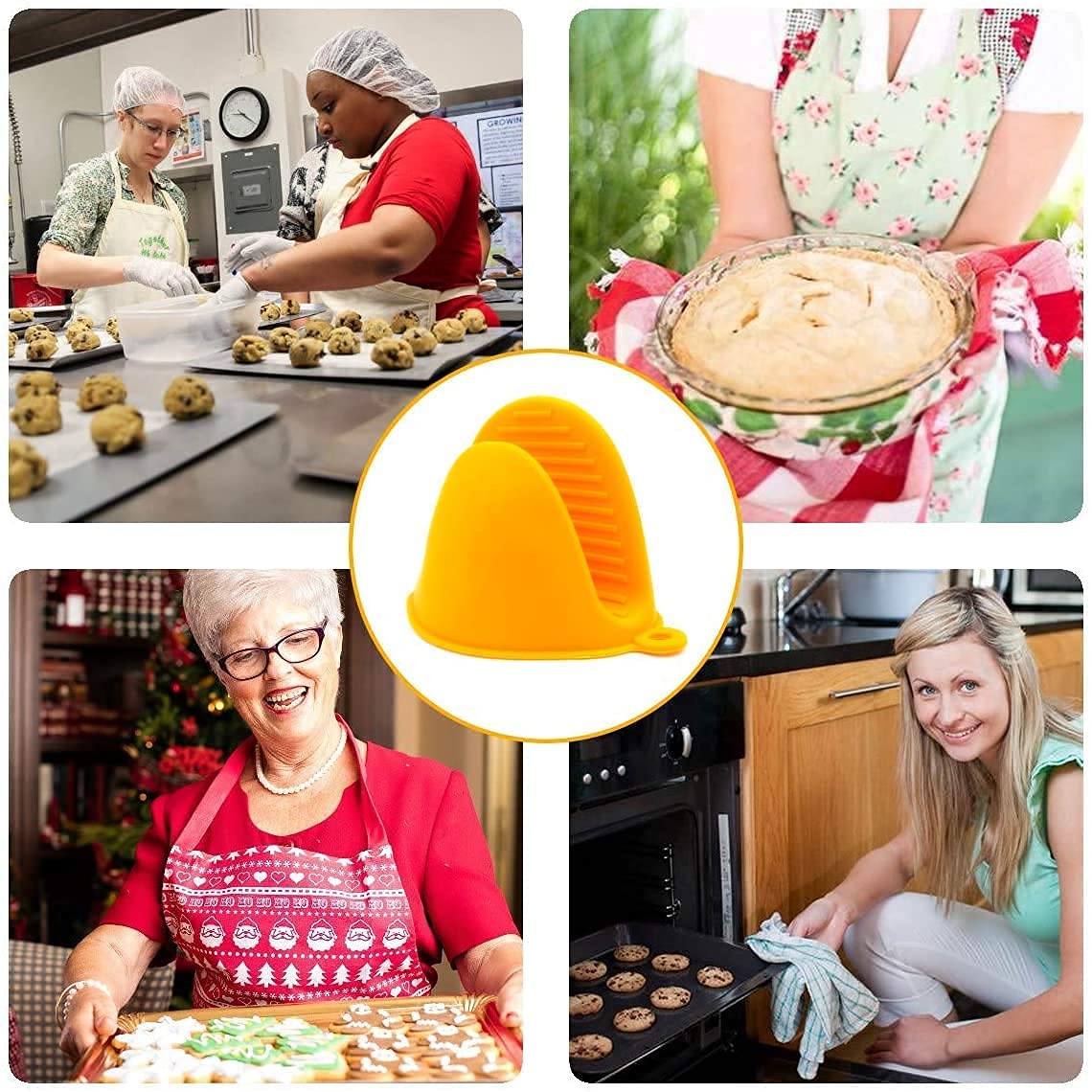 Heat Resistant MISHTI Silicone Oven Mitts & Pot Holder Set (2Pcs) - Non-Slip Grip for Baking, Cooking, Grilling - Microwave Safe Kitchen & BBQ Accessories - Perfect for Holiday Baking, Outdoor Barbecues, and Everyday Kitchen Use