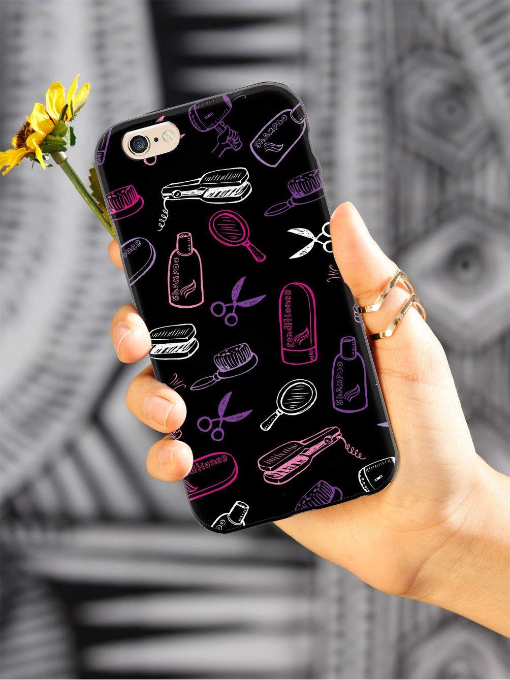 Inspired Cases - iPhone 8 Case Compatible with Apple iPhone 8 - 3D Textured Protective Phone Cover - Hairstylist Barber Hairdresser Design - Perfect for Salon Professionals & Fashion Enthusiasts