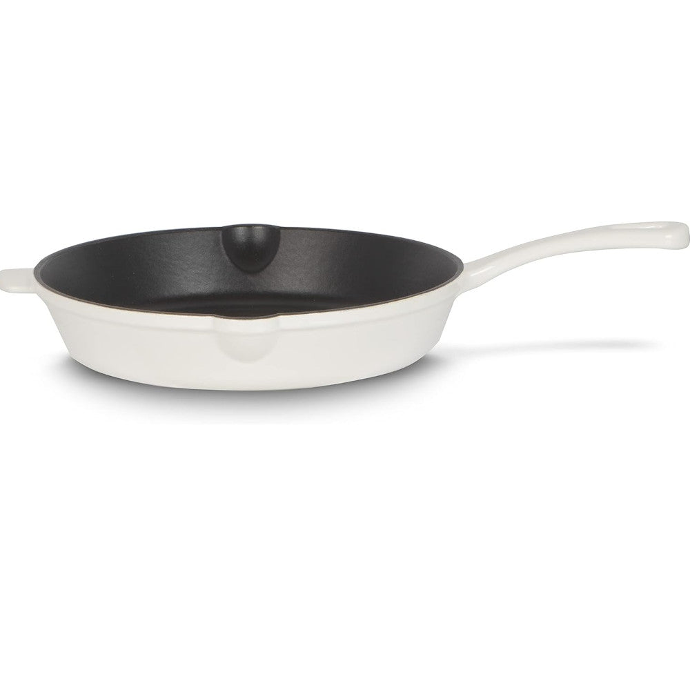 Cuisinart CI22 24PWHC 10-Inch (25cm) Pearl White Cast Iron Skillet - Perfect for Searing, Frying & Baking - Ideal for Stovetop, Oven & Outdoor Cooking