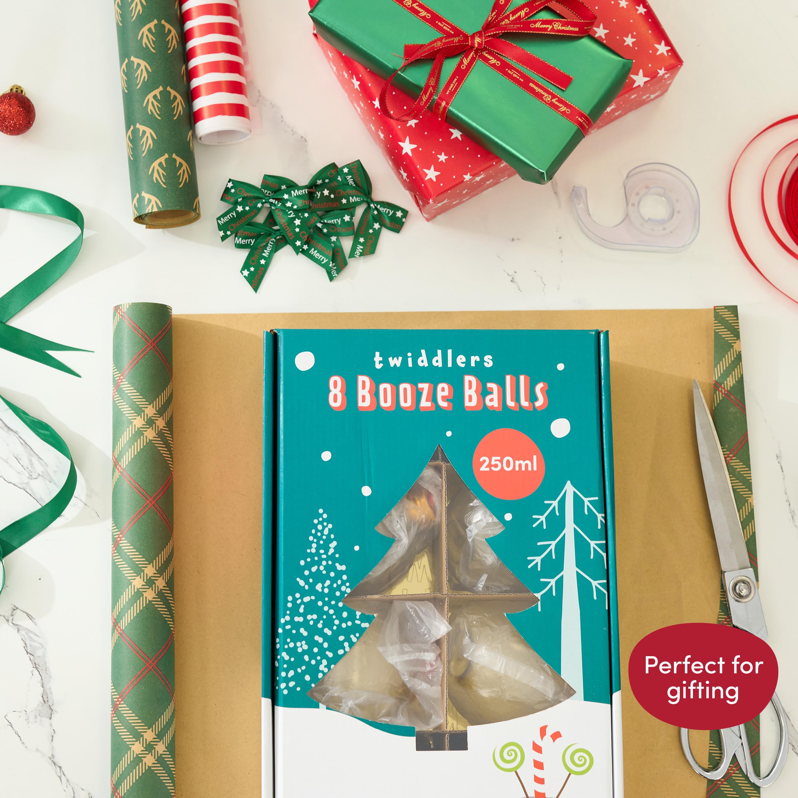 THE TWIDDLERS 9oz Large Fillable Christmas Baubles - 3