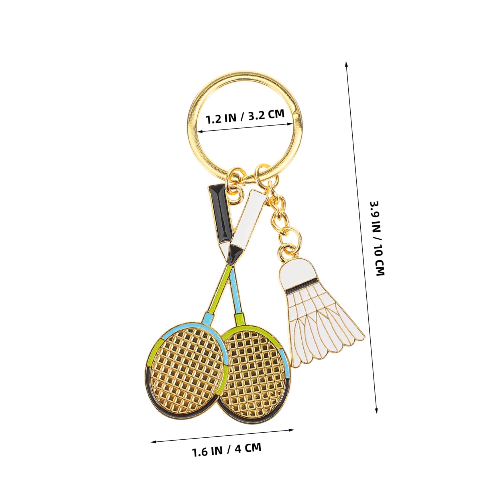 Kisangel Badminton Keychain - Metal Badminton Ball Key Ring for Sports Enthusiasts | Perfect Gift for Badminton Players and Fans