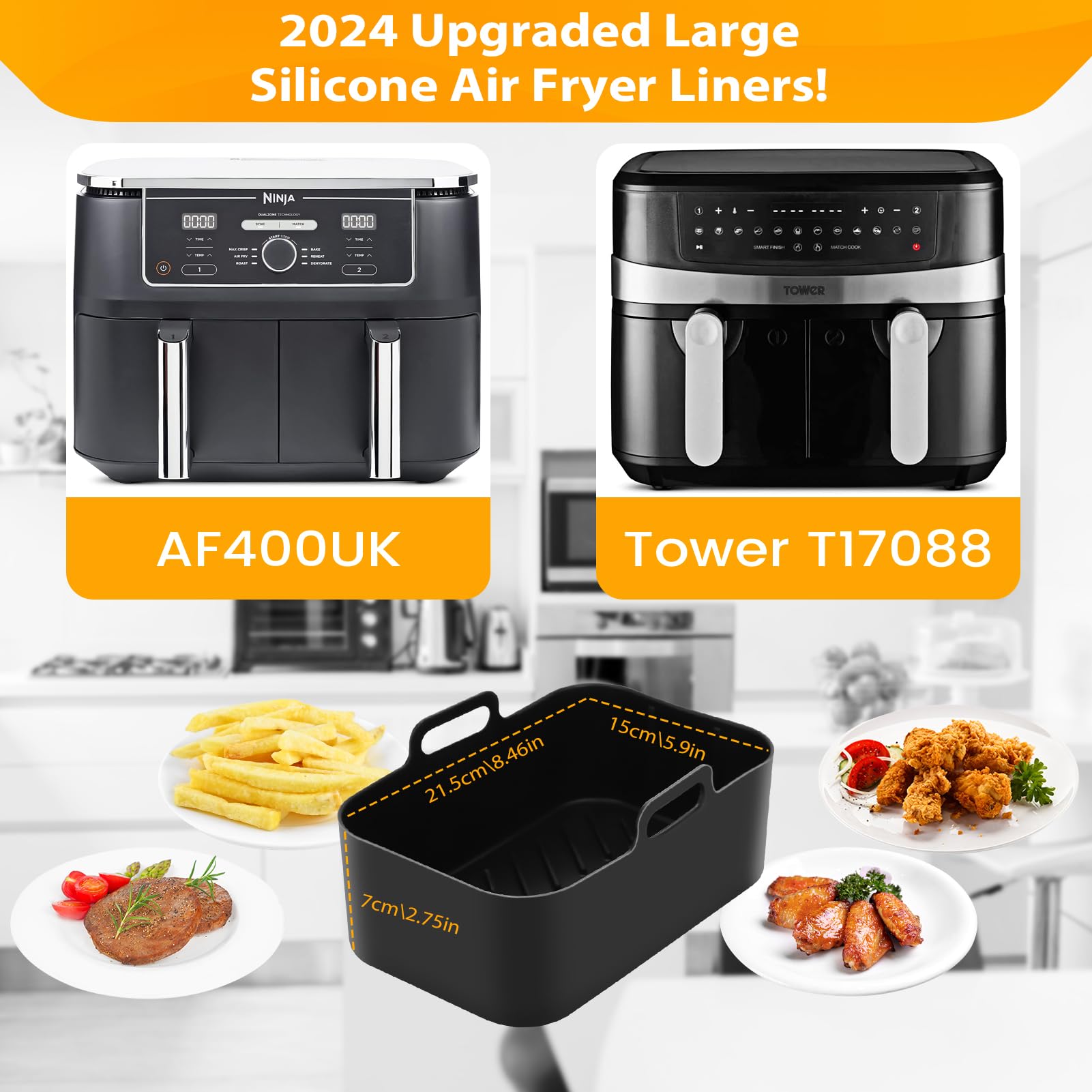 7-Piece Ninja Air Fryer Accessories Kit for AF400UK, AF300UK & Tower T17088 - Includes 8.46