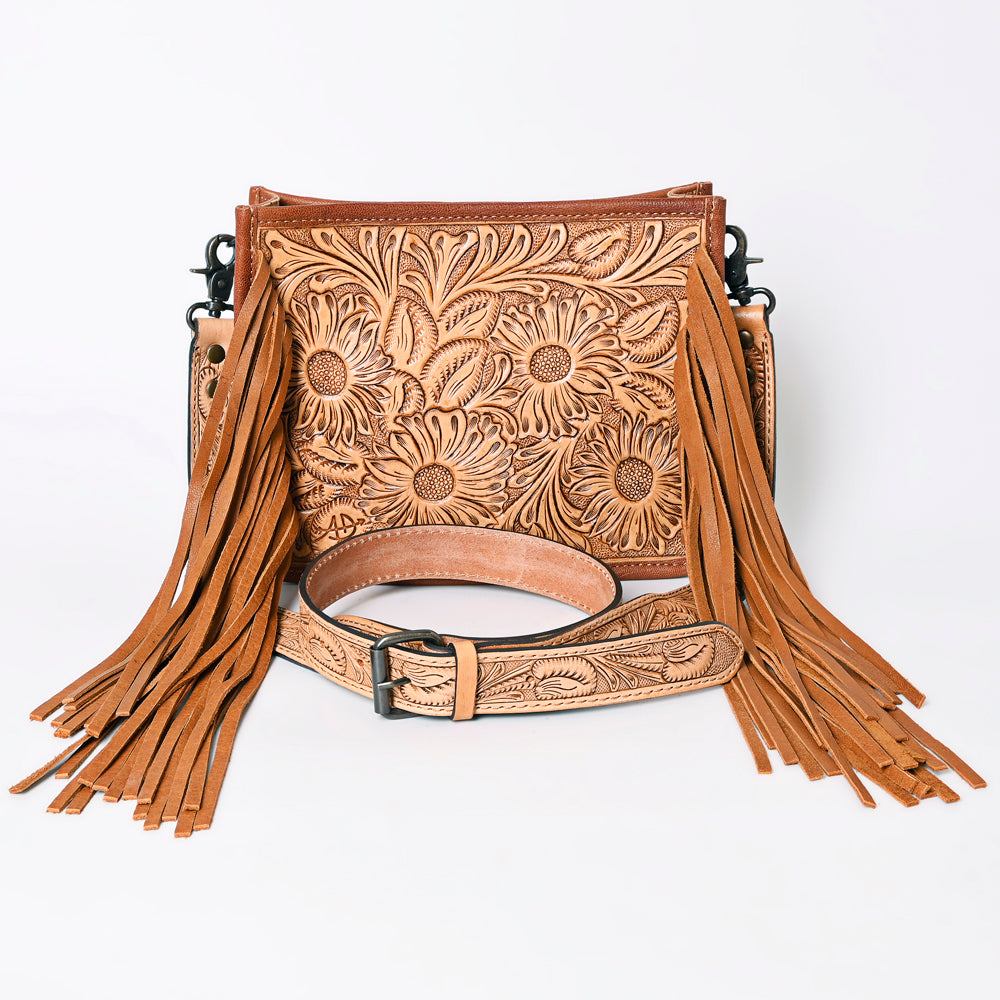 American Darling Hand-Tooled Genuine Leather Women's Western Handbag Purse - Stylish Cowgirl Crossbody Bag for Rodeo, Country Music Festivals & Everyday Use
