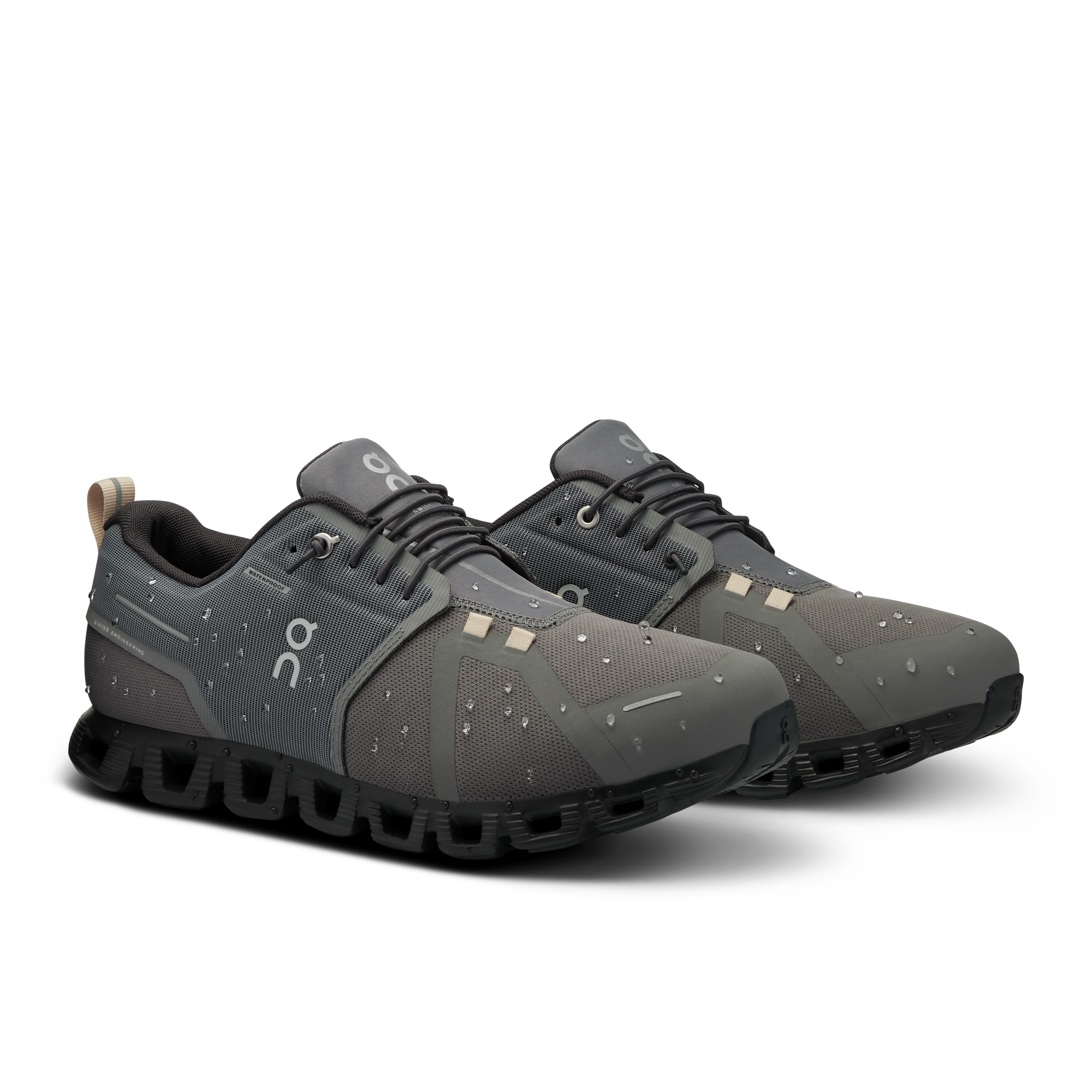 On Running Men's Cloud 5 Waterproof Running Shoes - Lightweight Trail & Road Sneakers for Jogging, Hiking & Outdoor Activities (Asphalt/Magnet)