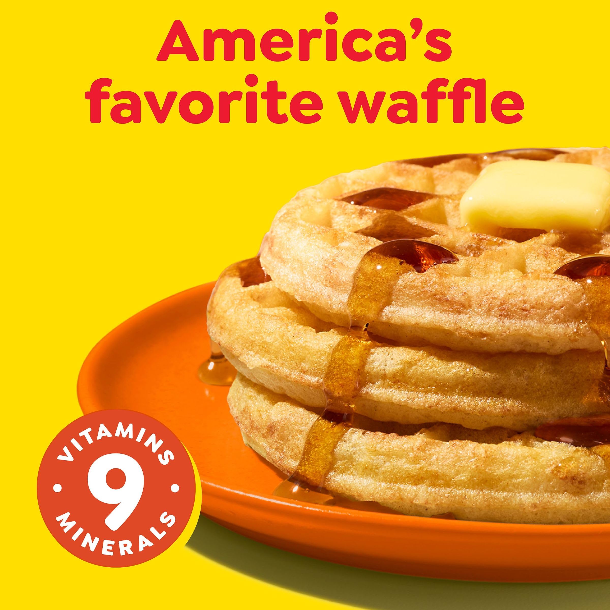 Eggo Homestyle Frozen Waffles - Original Flavor, 10 Count (12.3oz) - Quick Breakfast Food for Busy Mornings, School Lunches & Family Breakfasts