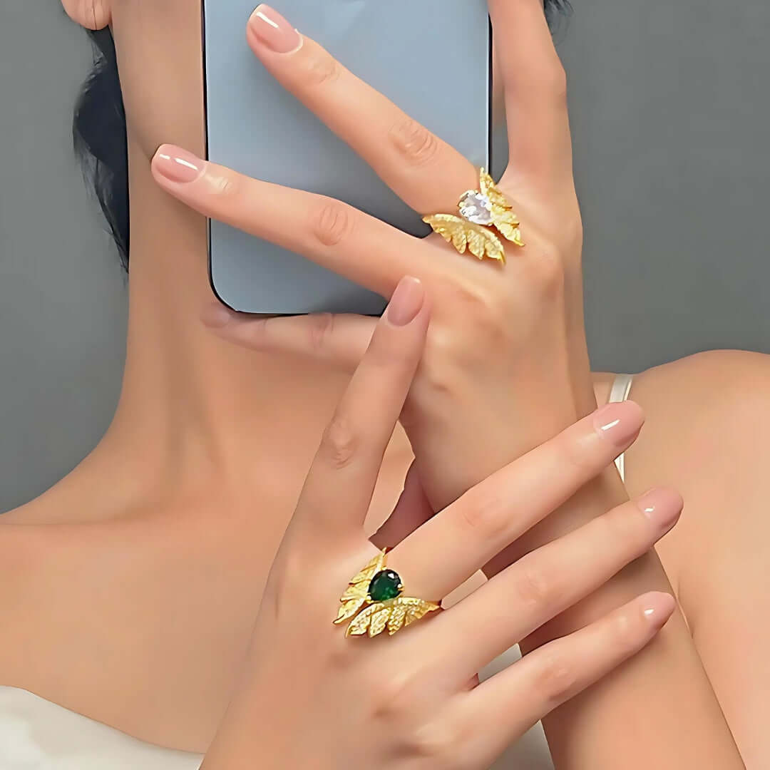 Exaggerated Angel Wing Butterfly Open Ring - Elegant Fashion Jewelry for Women | Perfect for Parties, Weddings & Everyday Wear | A867