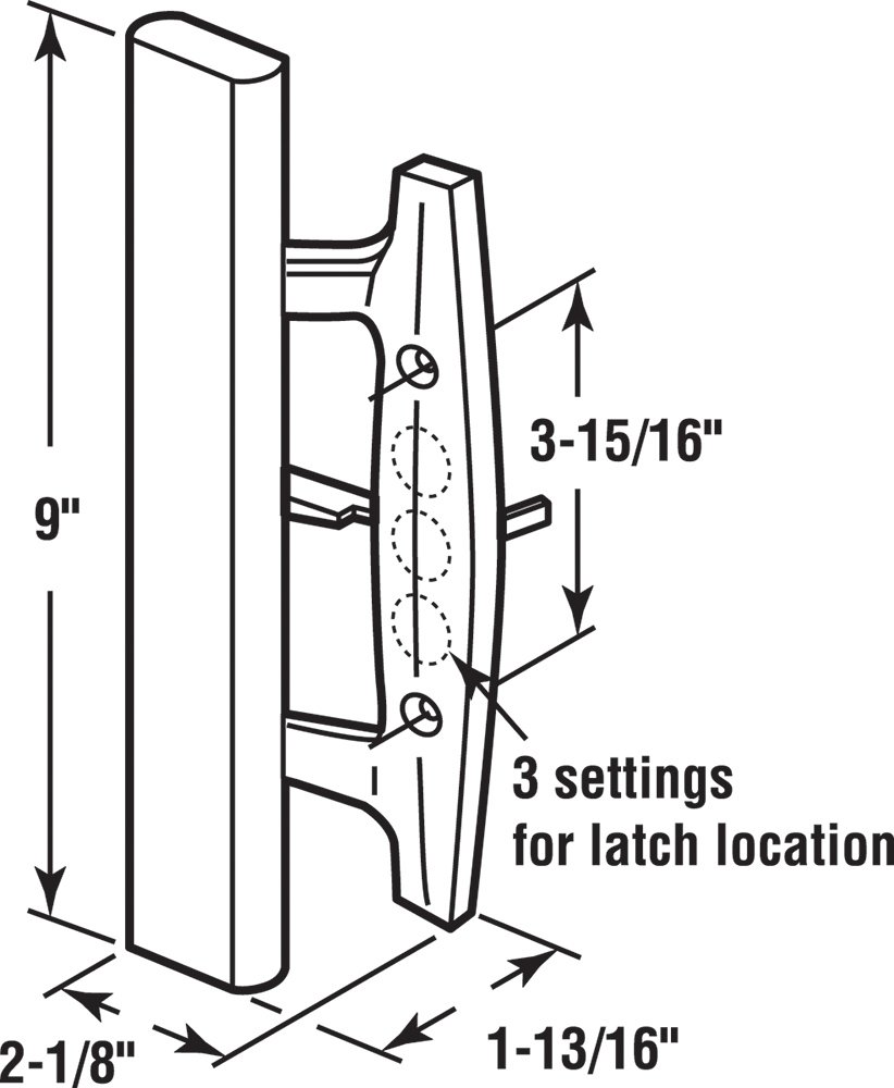 Prime-Line C 1208 White Diecast Mortise Style Patio Door Handle with Wood Grip - Single Pack - Perfect for Sliding Glass Doors & French Door Replacement
