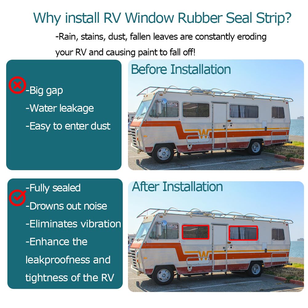 RV Rubber Window Seal & Windshield Weather Stripping - 5/16