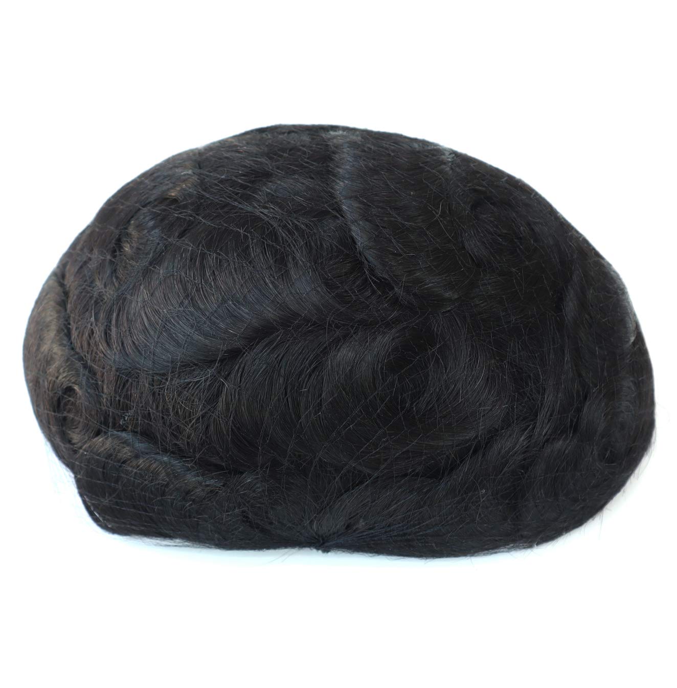 Men's Toupee & Human Hair Wigs - 6x9 Fine Mono Poly Coating Hair System (Color #1B Black) | Natural-Looking Hair Replacement for Thinning Hair & Baldness | Perfect for Daily Wear, Special Occasions & Confidence Boost