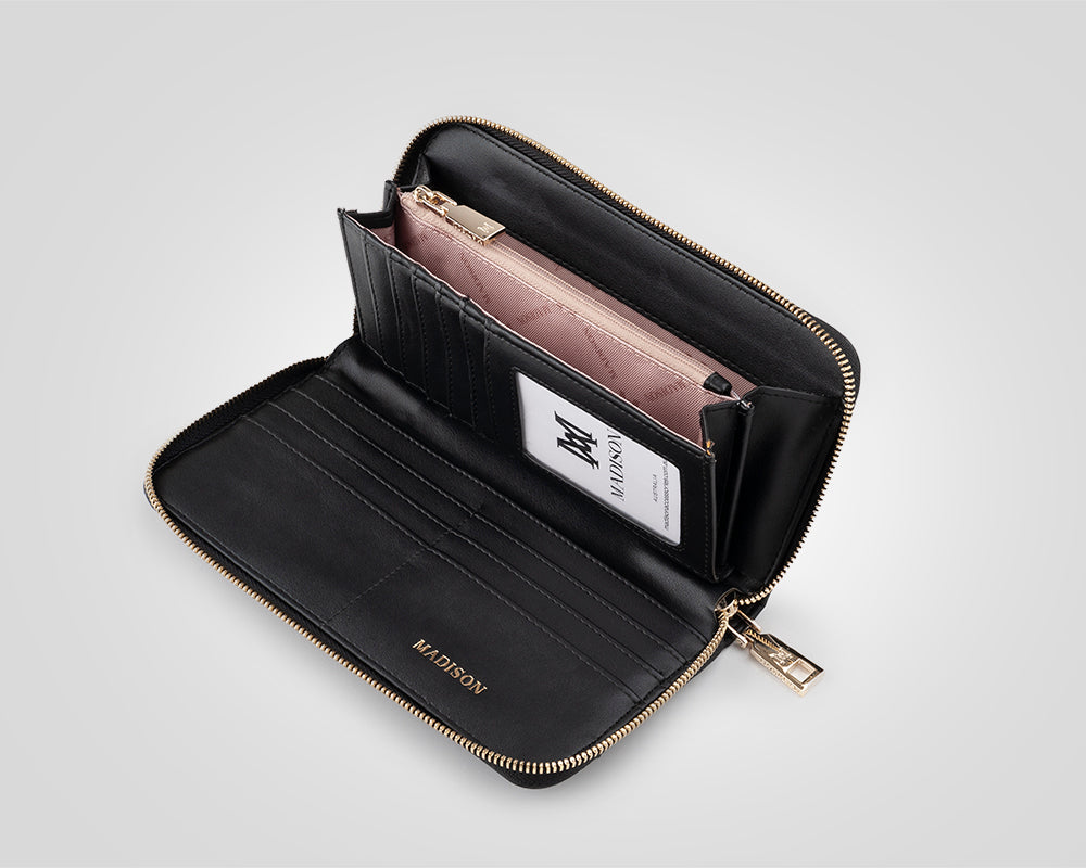 Abigail Zip Around Open Style Clutch Wallet for Women - Fashionable Crossbody Purse with Multiple Card Slots - Perfect for Parties, Dating & Evening Events