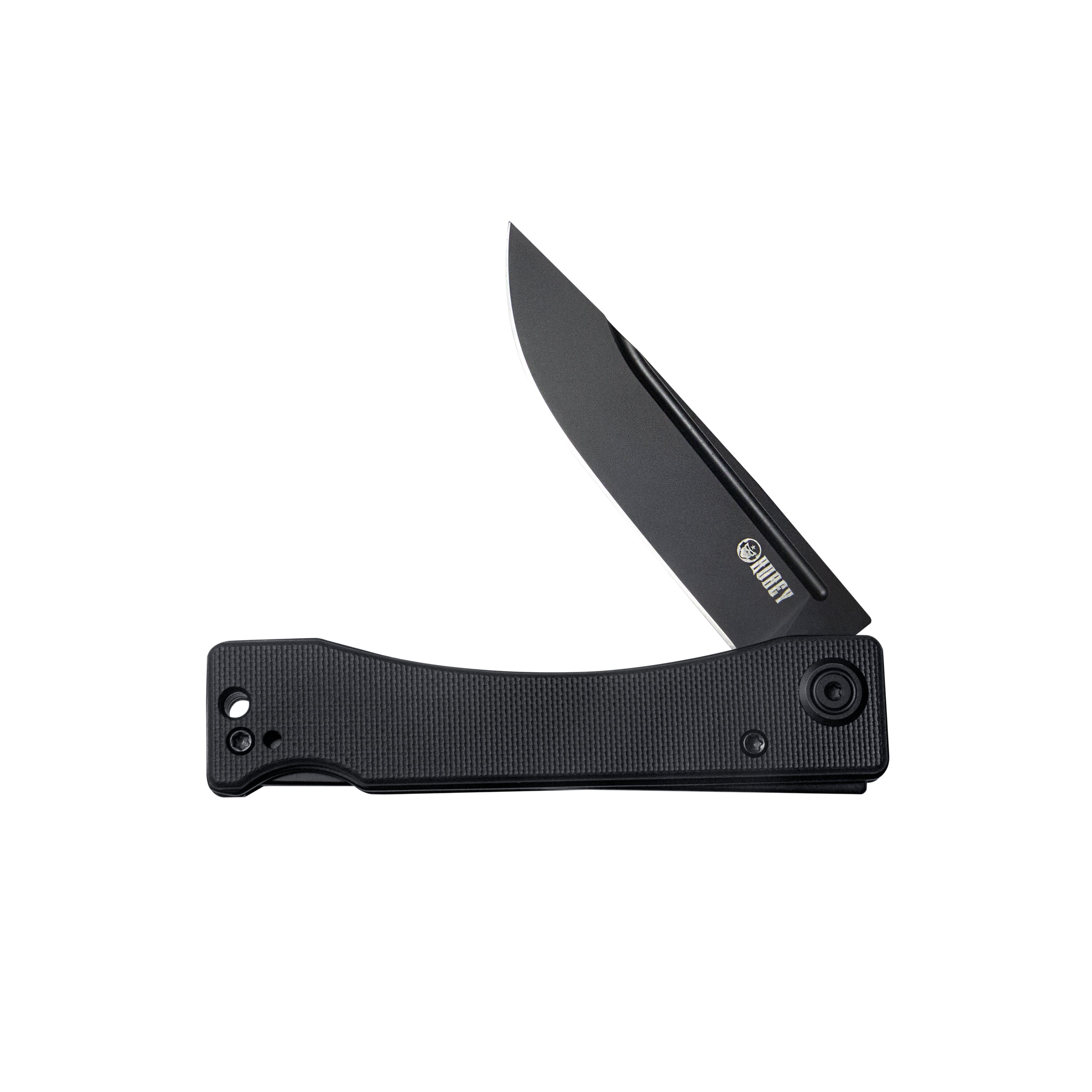 Kubey Akino Lockback Pocket Folding Knife - Black G10 Handle, 3.15