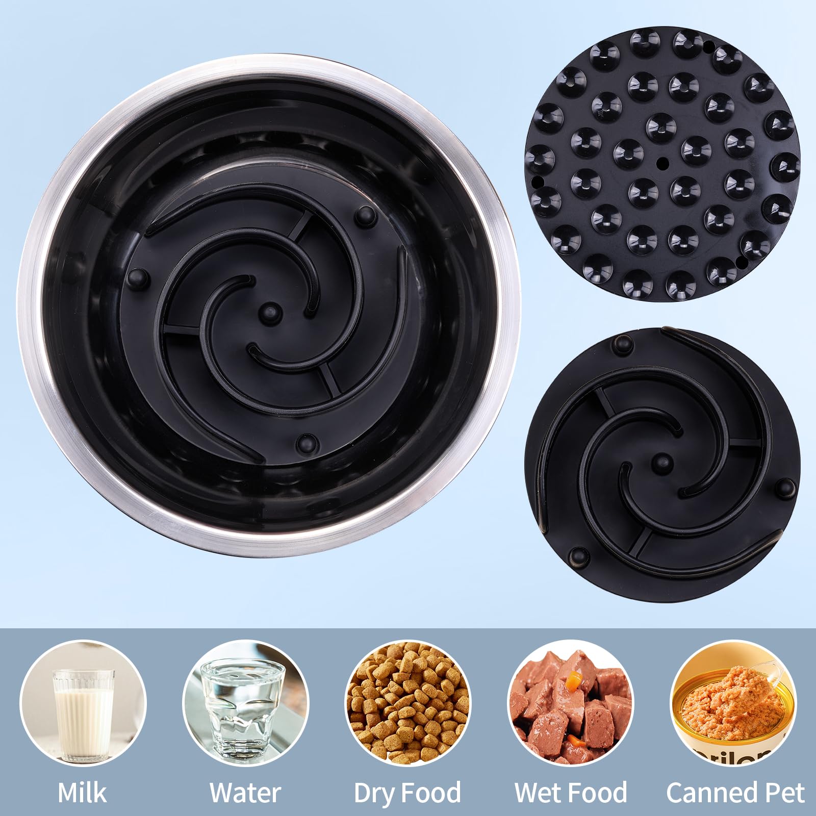 Bestalk Slow Feeder Dog Bowl Insert - Soft Silicone Anti-Choking Eating Mat with Suction Cups for Small, Medium & Large Dogs - Fits Standard & Elevated Bowls - Perfect for Fast Eaters & Digestive Health - Great for Mealtime Enrichment & Portion Control