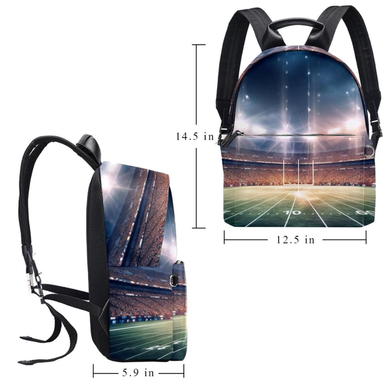 Best Travel & Work Backpack for Men & Women - Durable American Football Stadium Design - Perfect for Commuting, Hiking, and Sports Events
