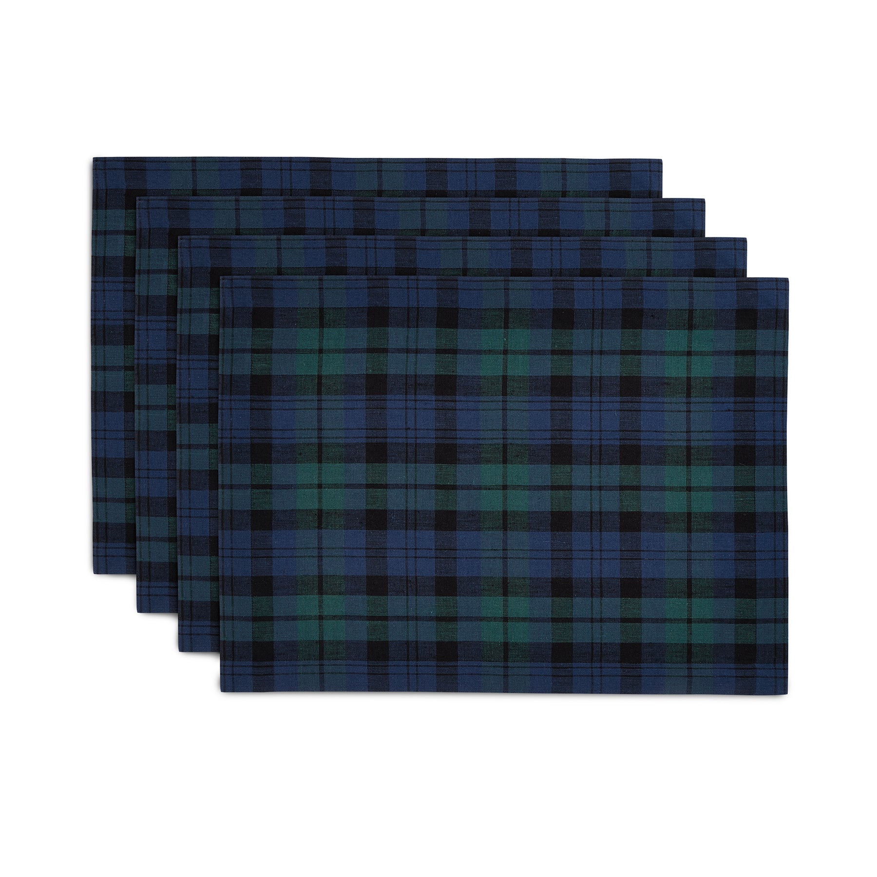 Premium Blackwatch Plaid Cotton Placemats Set of 4 - Waterproof & Heat Resistant Dining Table Mats for Christmas, Thanksgiving & Holiday Decor