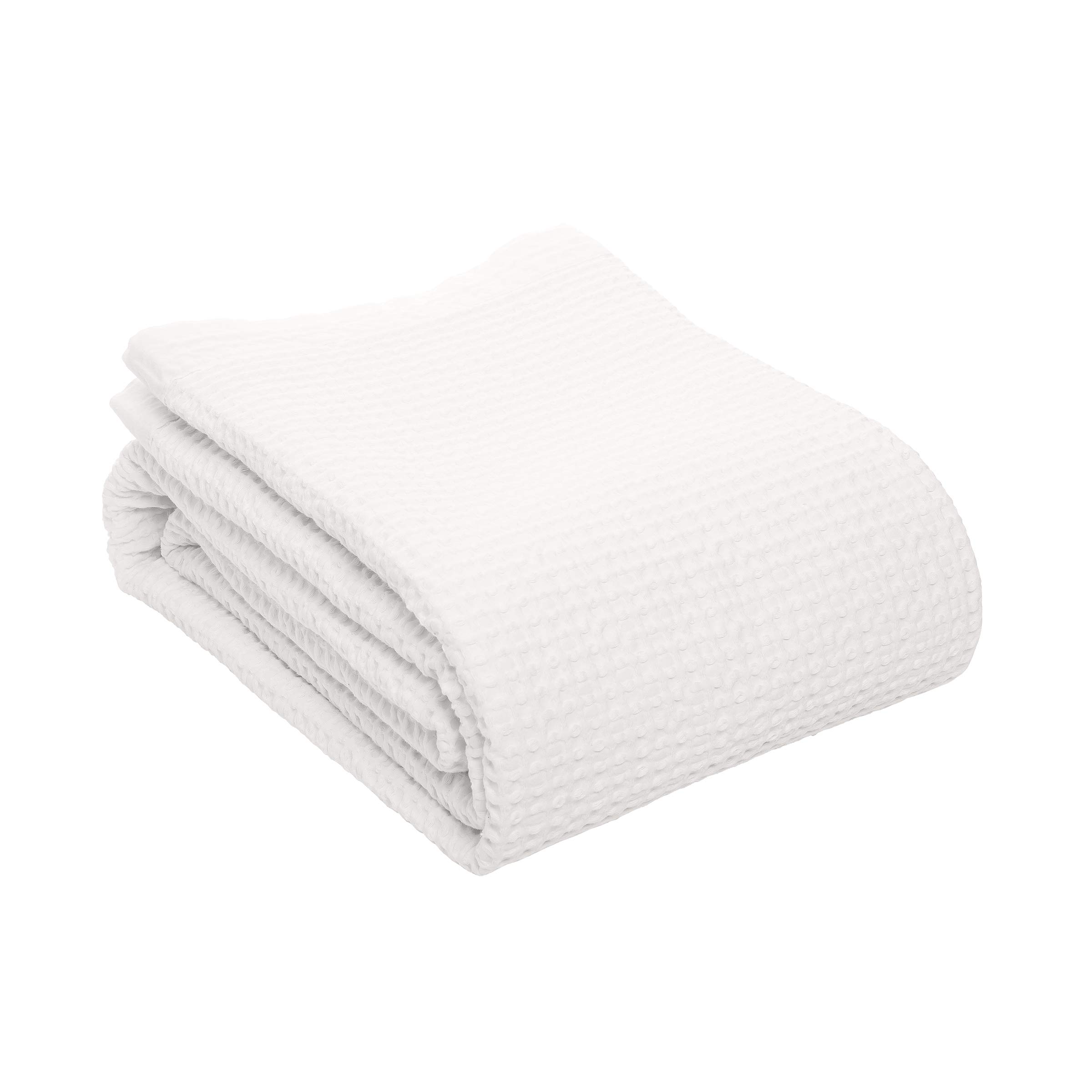 C&F Home White King Vintage Dyed Cotton Waffle Weave Throw Blanket - 108