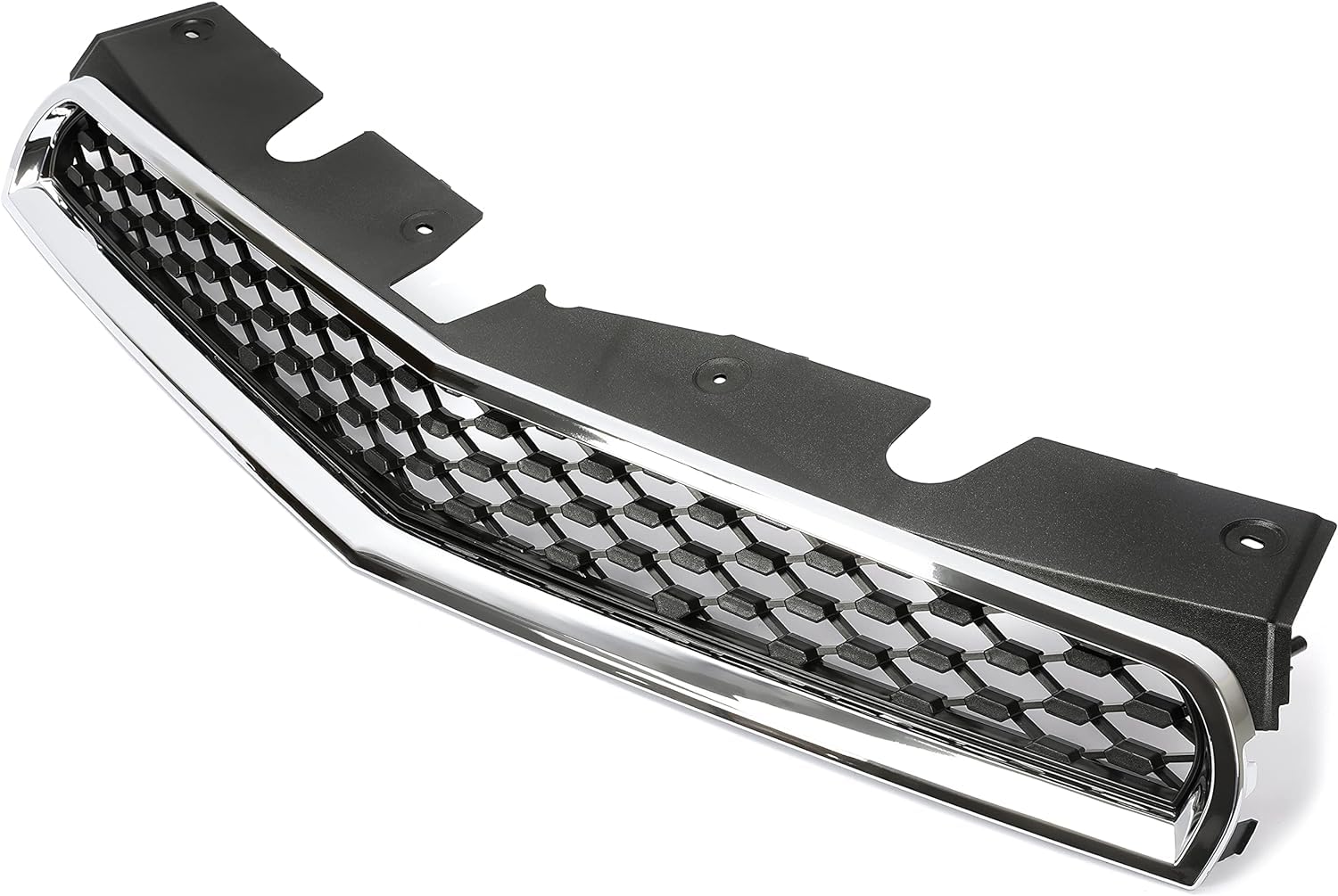 KUAFU Front Upper Grille Compatible with 2010-2015 Chevy Chevrolet Equinox - Replacement for 25798744 & GM1200622 - Black Chrome Grill - Perfect for Car Upgrades & Auto Body Repair