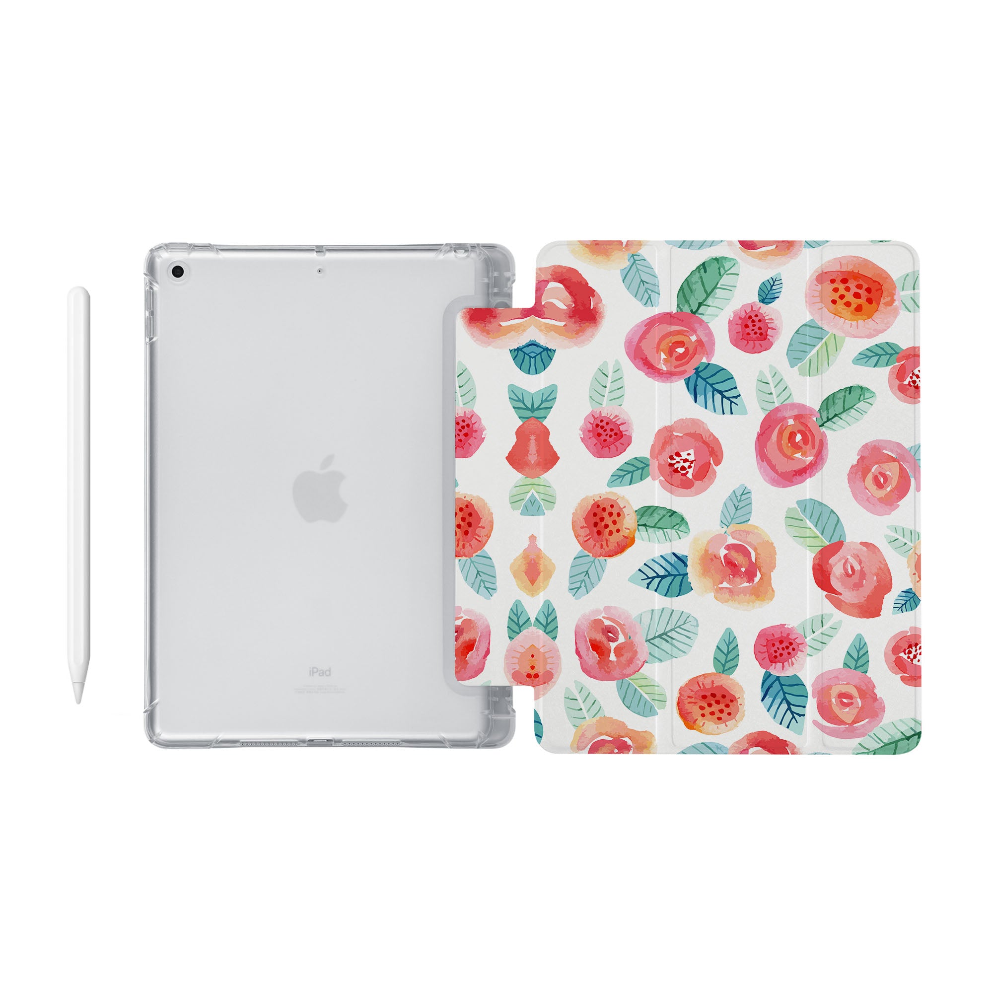 Premium Rose Pink See-Through iPad Case - Slim Protective Cover for iPad Air/Pro (6th/5th/4th Gen) | Perfect for Work, School & Travel Accessories