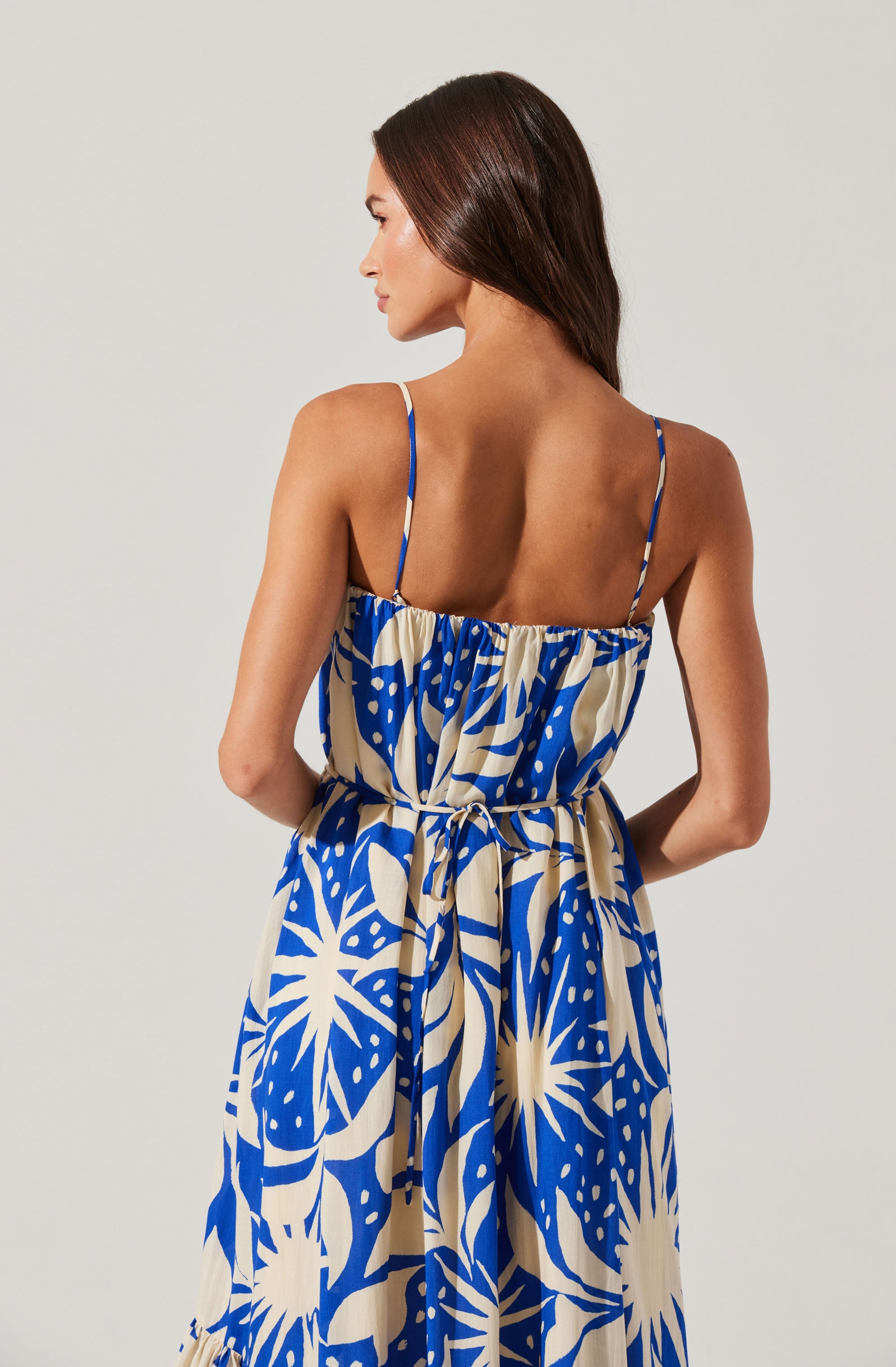Sarina Women's Linen Blend Maxi Dress - Flowy Summer Beach Dress with Pockets for Vacation, Wedding & Casual Wear