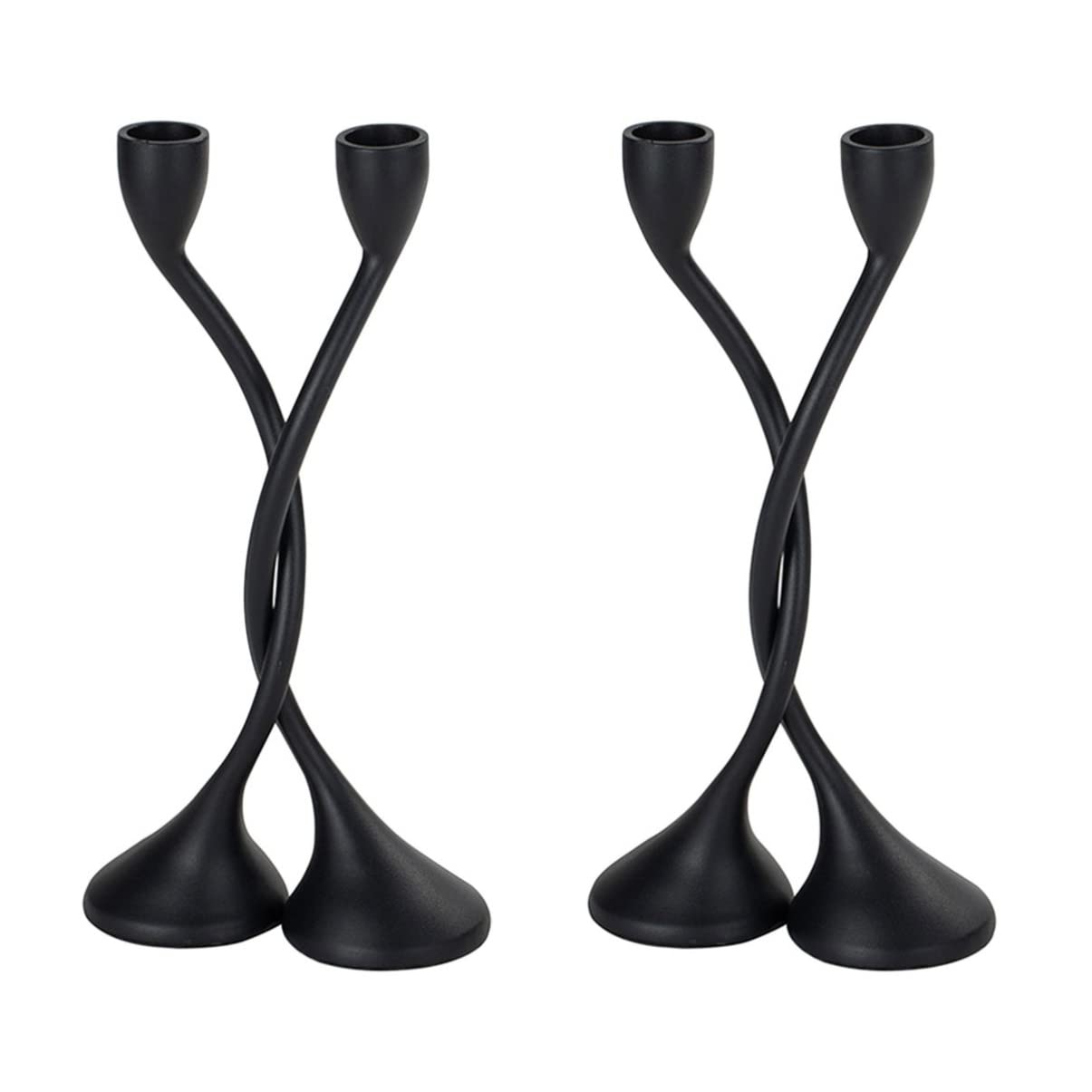 Yardwe Vintage Iron Candle Holders Set of 4 - Elegant Taper Candlestick Stands for Wedding Decor & Home Decoration | Perfect for Centerpieces, Dining Table, Fireplace Mantel