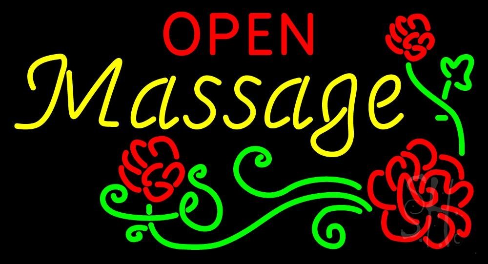 13 x 24 Inch Open Massage LED Neon Sign with Dimmer - Premium Black Square Cut Acrylic Backing for Spa Decor & Storefront Lighting - Perfect for Relaxation Rooms, Wellness Centers & Retail Displays