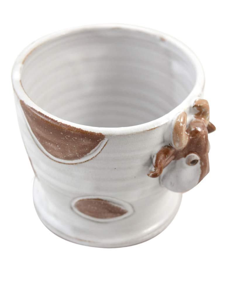 Mootilda 14 oz American Handmade Stoneware Ice Cream Bowl - Brown Cow, Perfect for Desserts, Snacks, and Family Gatherings