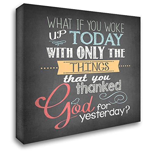 20x20 Gallery Wrapped Stretched Canvas Art 'Thank God' by Jo Moulton - Chalk Style Wall Decor for Living Room, Bedroom & Office