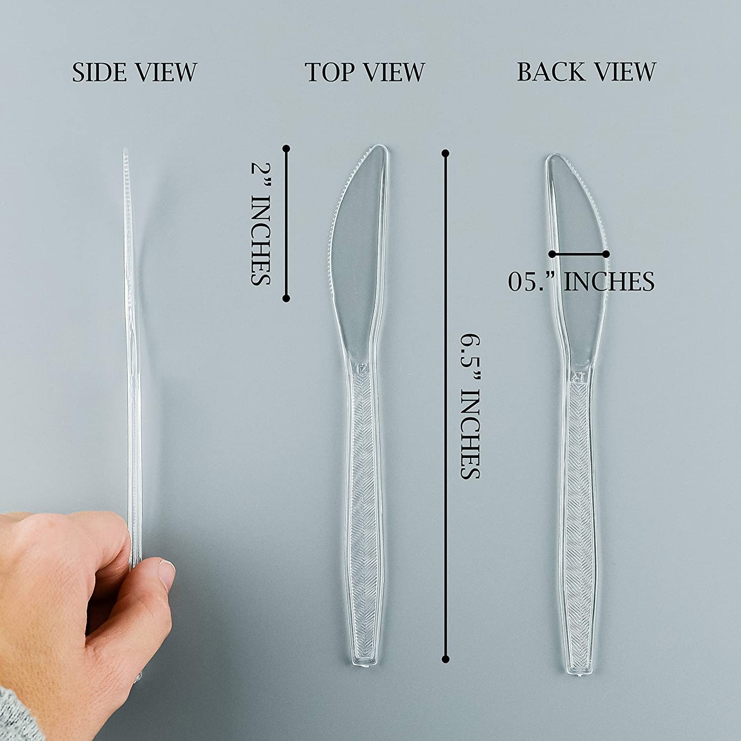 KEYSEACRO 100 Pack Reusable Plastic Knives - Durable & Eco-Friendly Cutlery for Family Parties, BBQs, Picnics & Outdoor Dining (BPA-Free, Dishwasher Safe) - Perfect for Camping, Travel & Catering Events