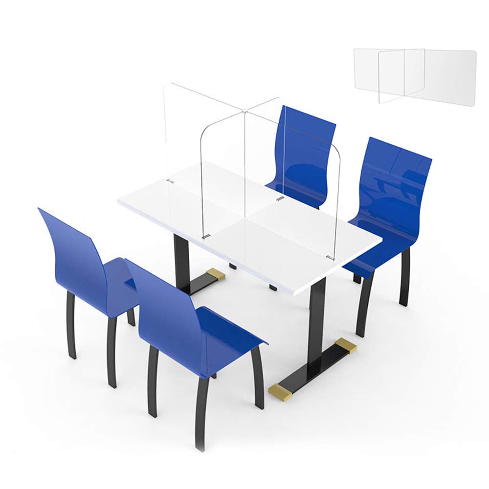 YCMY Clear Portable Desk Screen Counter Sneeze Guard - 47x24 Inch Acrylic Desk Divider Partition for Reception & Countertop Protection - Anti-Spray Office Barrier for Social Distancing in Workplaces, Schools & Restaurants