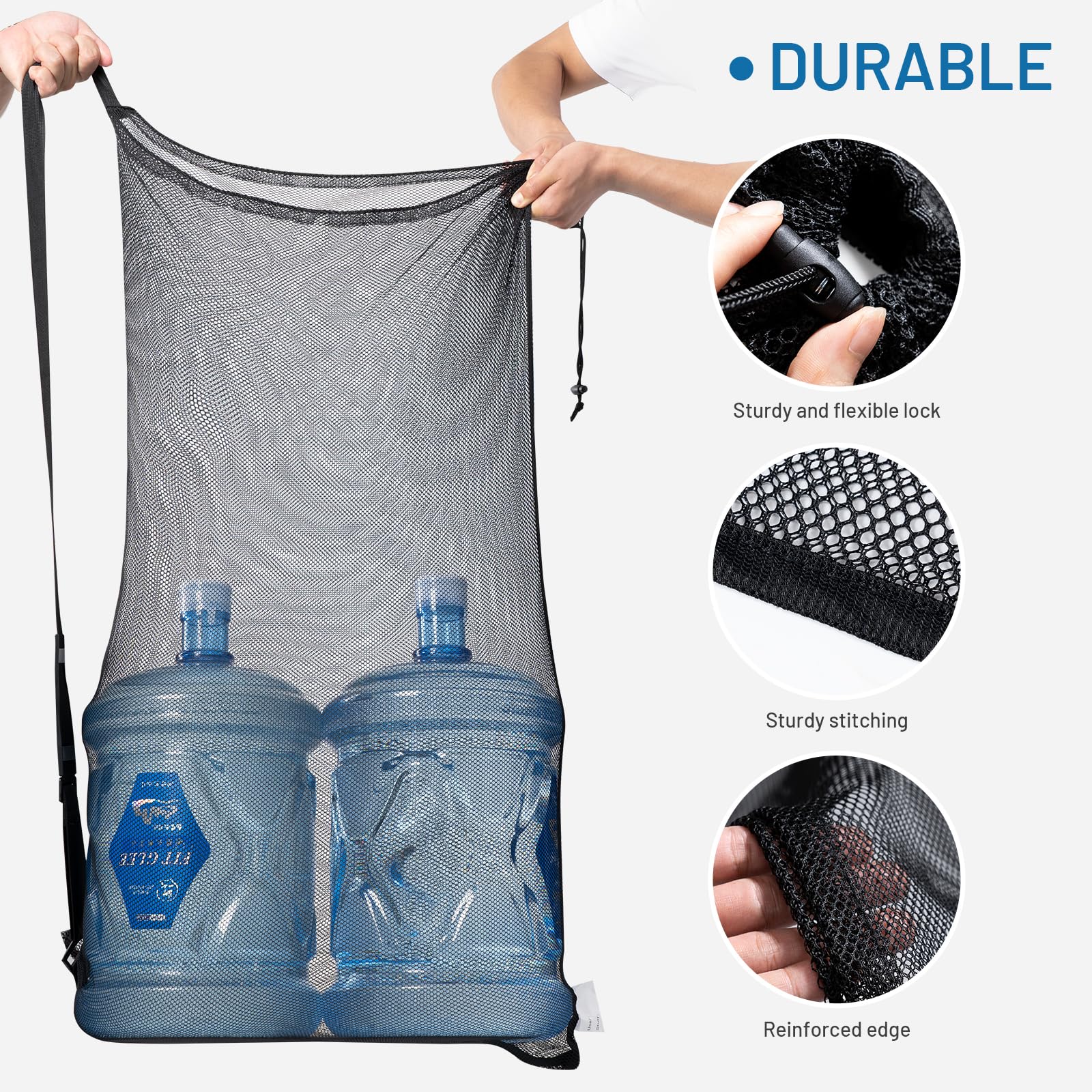 OrgaWise Heavy Duty Mesh Ball Bag for Basketball Soccer Volleyball - School Home Park Use