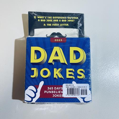 Dad Jokes 2023 Boxed Calendar & Book Gift Set - 950+ Hilarious Puns | Perfect for Office Humor, White Elephant Gifts & Father's Day Presents
