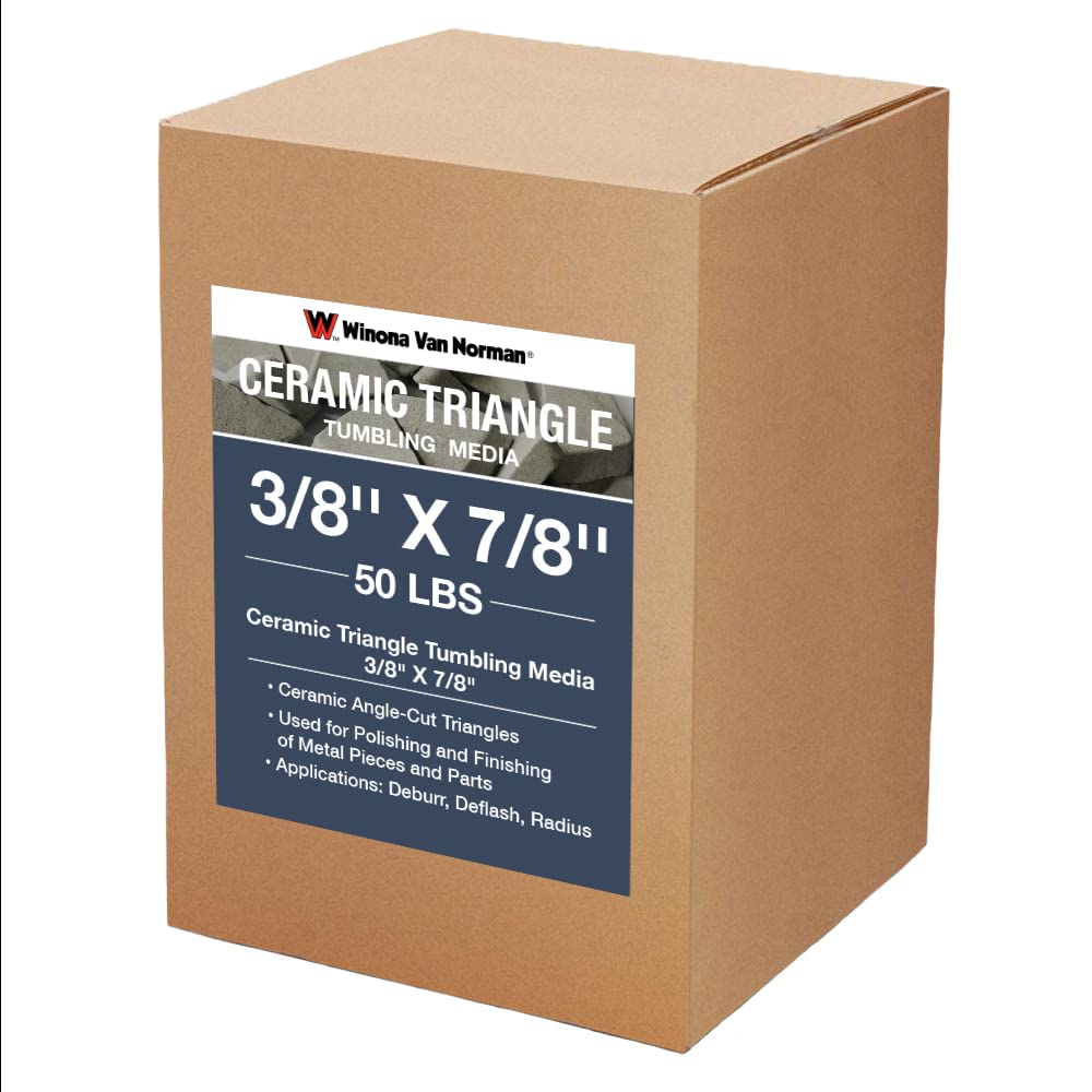 Ceramic Triangle Tumbling Media - 3/8