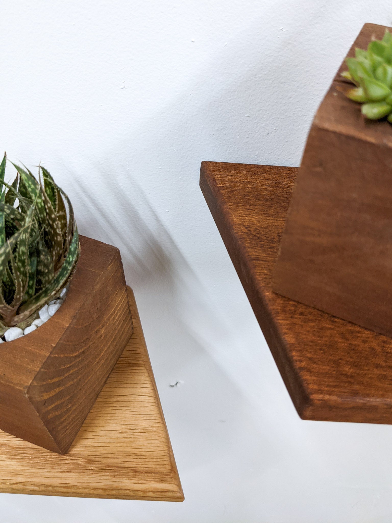 Stylish Oak Rhombus Display Shelf - Perfect for Home Decor, Books & Collectibles | Small Wall Shelf for Living Room, Bedroom & Office