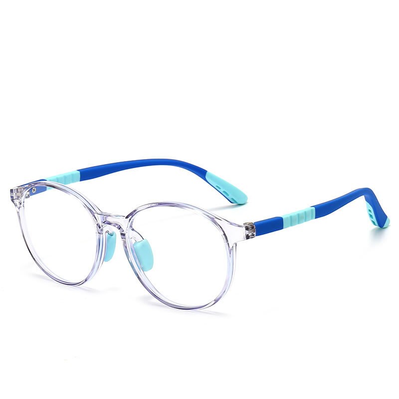 CCspace Unisex Youth Full Rim Round Silicone Eyeglasses 54668 - Trendy & Durable Frames for School, Reading, and Everyday Wear