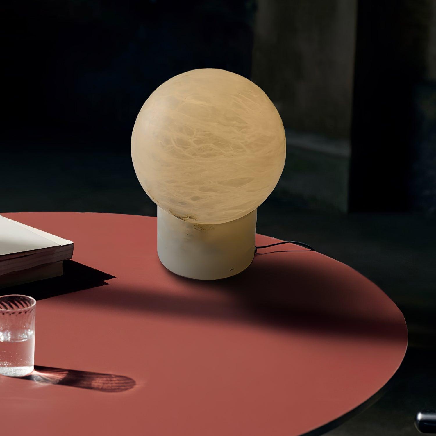 Elegant Marble Ball Table Lamp - Modern Home & Office Decor - Perfect for Bedroom, Living Room, and Workspace Lighting