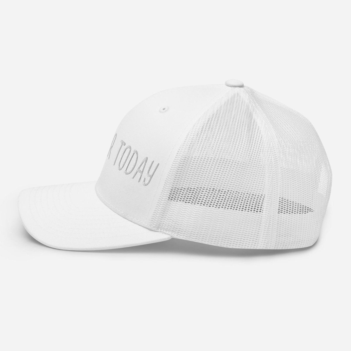 JUST FOR TODAY Embroidered Trucker Hat - Stylish Adjustable Snapback Cap for Men & Women - Perfect for Outdoor Activities, Sports, and Casual Wear