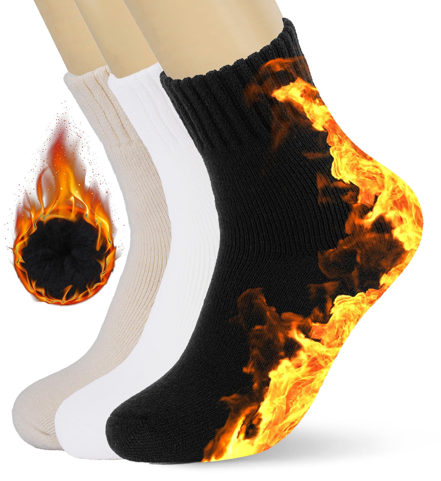 KANAV Women's Thermal Winter Socks - Thick Soft Warm Slouch Socks for Women, Cozy Non-Slip Casual Socks | Perfect for Cold Weather, Snow Boots, Home Wear & Outdoor Activities