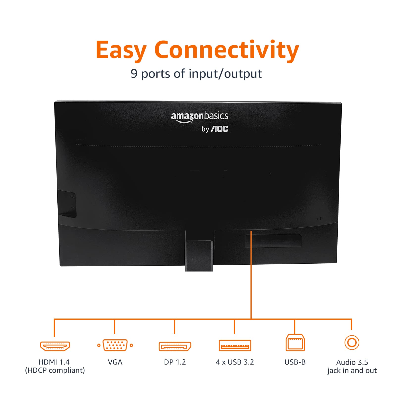Amazon Basics 27-inch IPS Monitor - 75Hz Refresh Rate, FHD 1080P, HDMI/DisplayPort/VGA, VESA Mount, Built-in Speakers - Ideal for Home Office, Gaming & Productivity (Black)