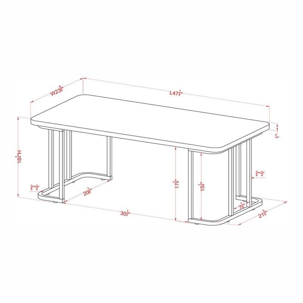Furniture of America Clotten Modern Black Metal Coffee Table - Stylish Living Room Centerpiece for Home Decor