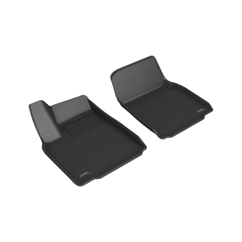 3D MAXpider 2022 Tesla Model X Kagu 1st Row Floormat - Premium All-Weather Floor Mats, Black - Perfect for Road Trips & Daily Commutes