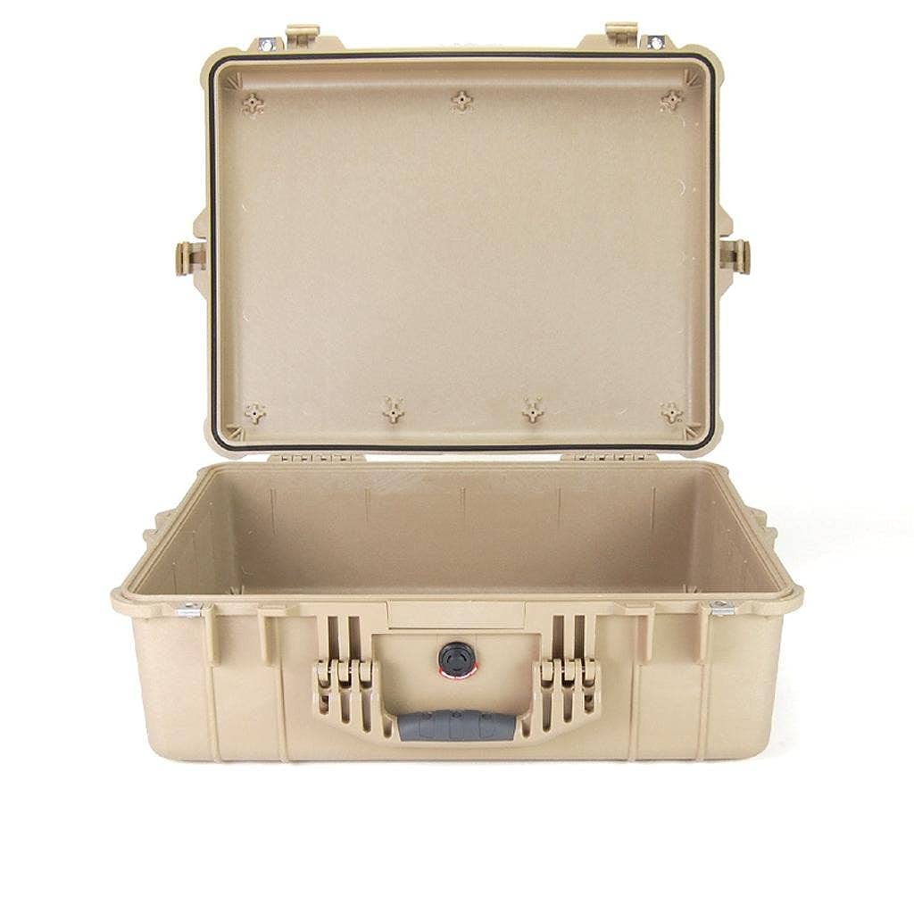 Pelican 1600 Protective Case - Tan, No Foam Insert - Waterproof, Shockproof Hard Case for Camera, Electronics & Outdoor Gear - Perfect for Travel, Storage & Equipment Protection