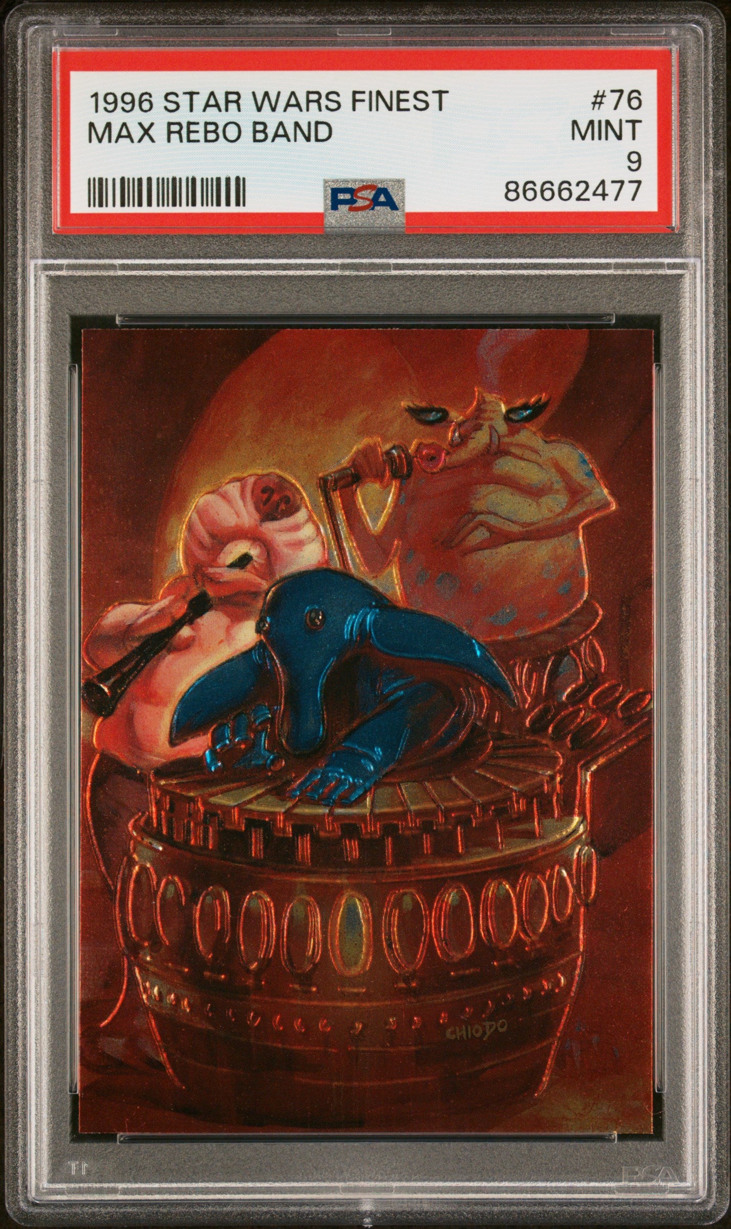 1996 Star Wars Finest Max Rebo Band #76 PSA 9 Graded Trading Card - Rare Collectible for Star Wars Fans & Card Collectors - Perfect for Display, Investment & Nostalgic Gift Giving