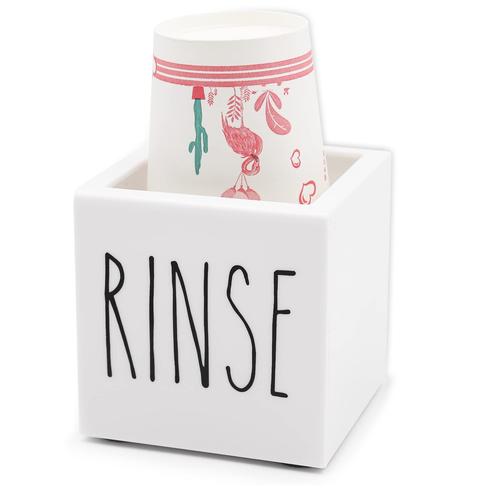 White Acrylic Dixie Cup Dispenser - Disposable Paper Cup Holder for 3oz & 5oz Bathroom & Kitchen Use - Water Dispenser Organizer for Rinse Cups, Office, Restaurant, and Home Storage Solution