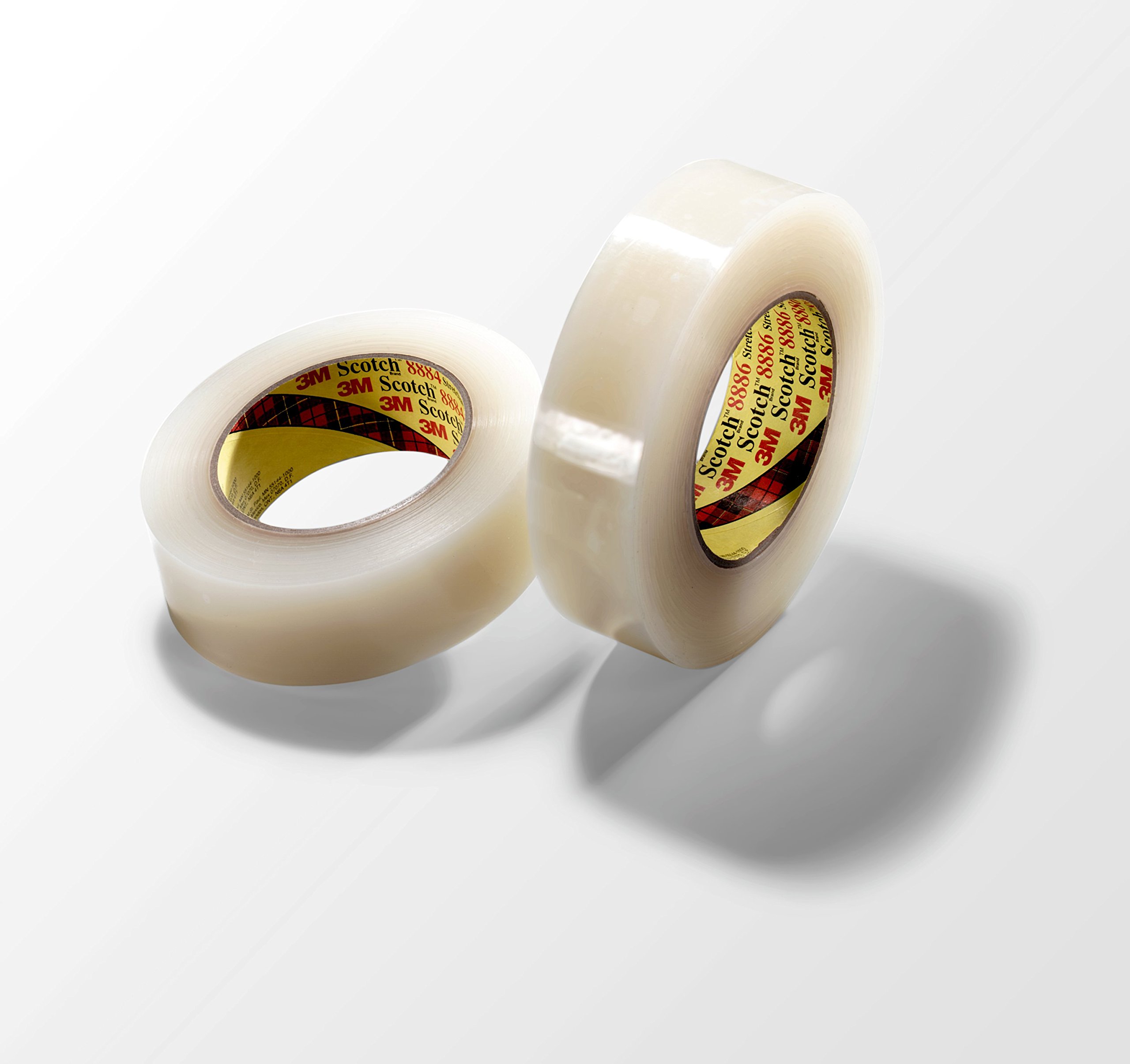 Scotch 73702 Stretchable Tape, 36mm x 500M, 6 Rolls/Case, Clear Polyethylene Film - Perfect for Packaging, Shipping, and Securing Items in Warehouses, Offices, and Homes