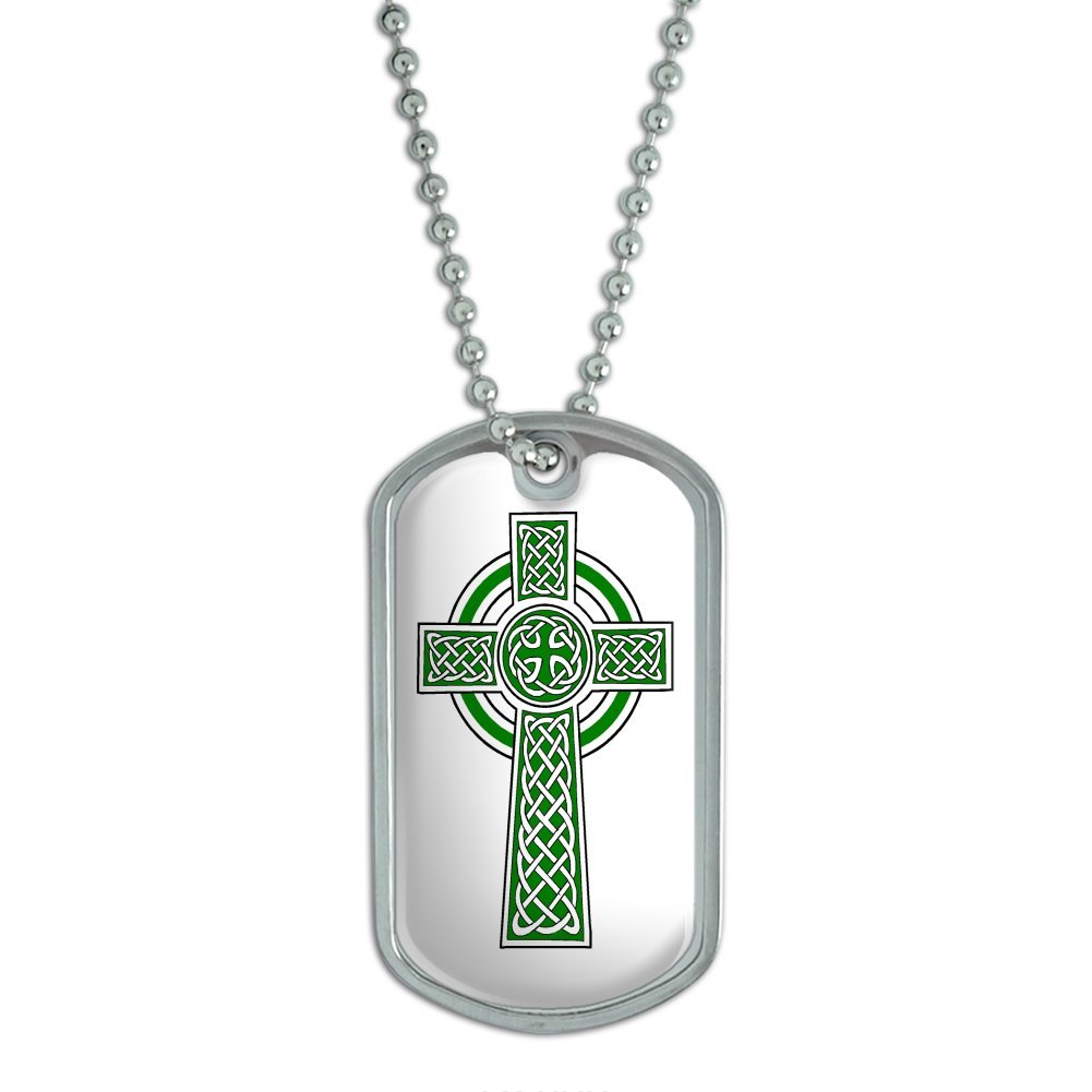 Celtic Christian Cross Dog Tag - Irish & Scotland Military Style Keychain for Luggage, Backpack & Keys | Religious Jewelry & Travel Accessories