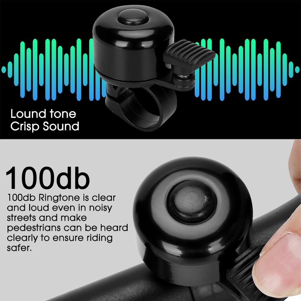 **120dB Loud Bike Bell for Kids & Adults - Classic Mini Bicycle Bell with Crisp Clear Sound - Durable Bike Accessories for MTB, BMX, City Bikes & Scooters - Perfect for Safety & Fun Riding**