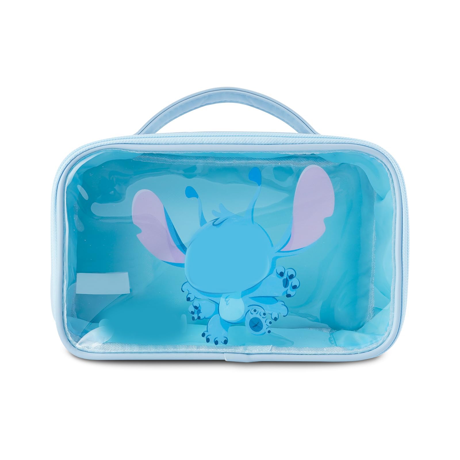 Cute Stitch Large Makeup Bag - Transparent Cosmetic & Toiletry Travel Organizer for Women | Portable Clear Handheld Bathroom Bag | Perfect for Travel, Gym & Daily Essentials Storage (TMMUB-Stitch B)
