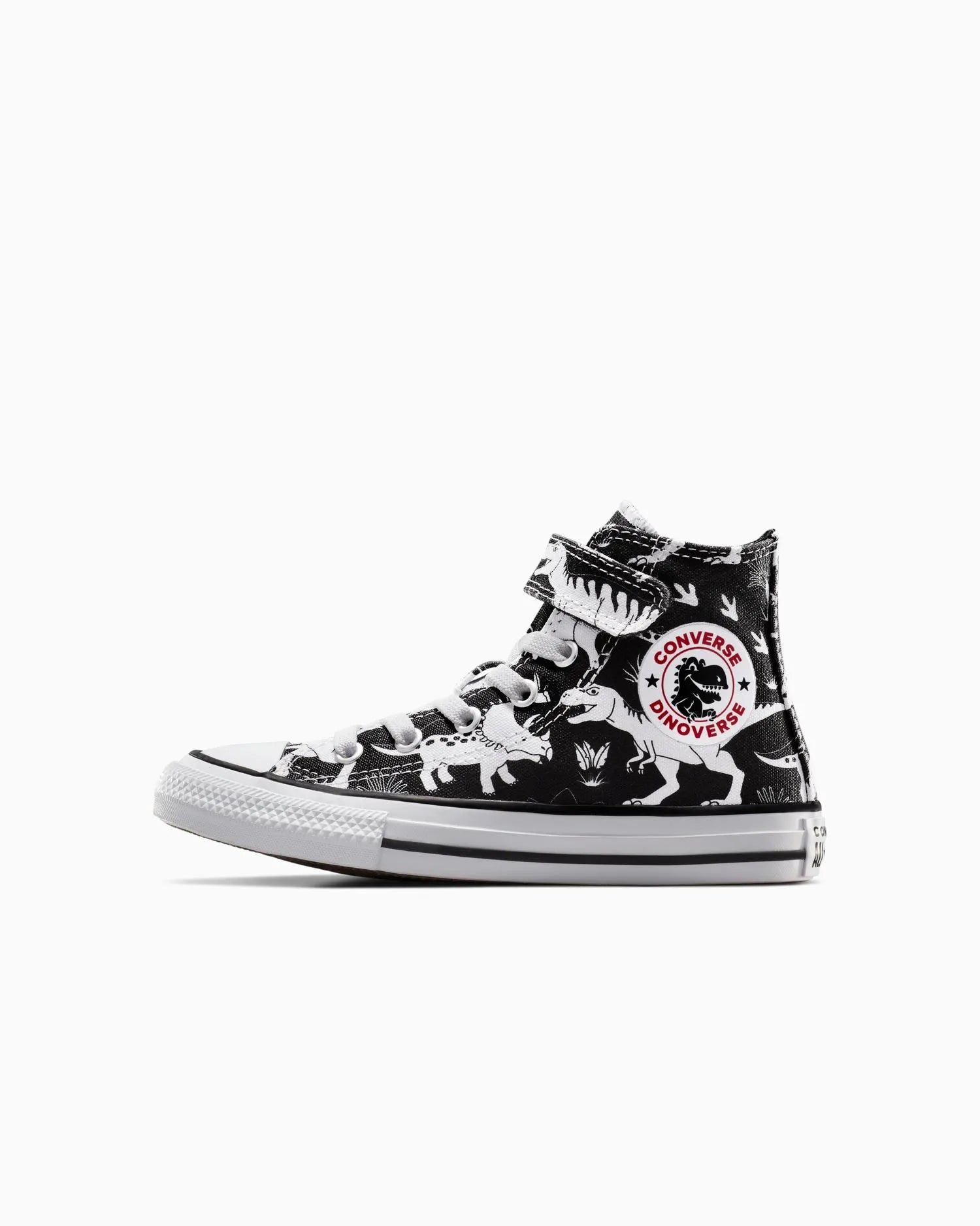 Converse Kids All Star Dino Party Black/White Sneakers - Comfortable Casual Shoes for Boys & Girls - Perfect for School, Playground & Birthday Parties