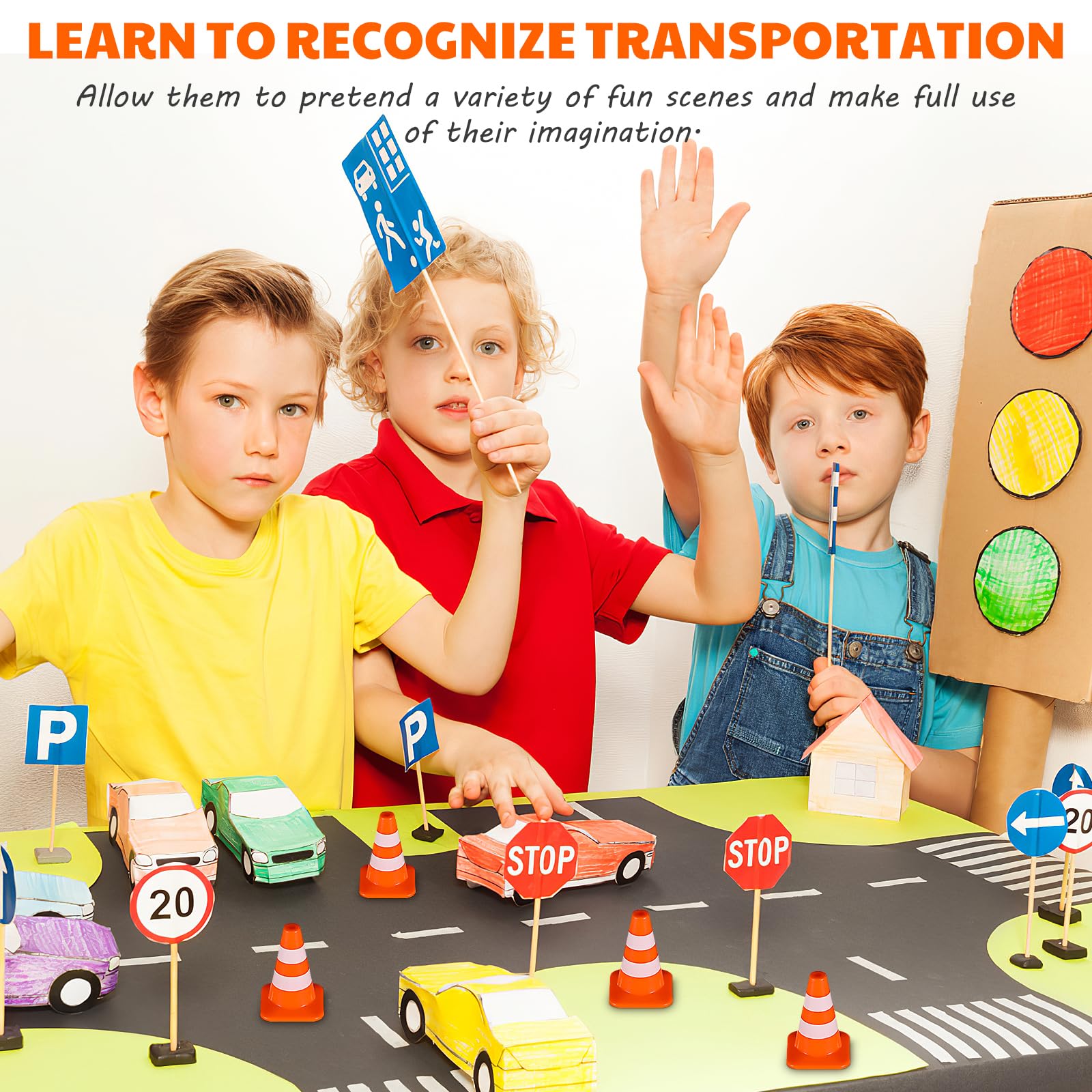 14pcs Mini Traffic Cones - Small Road Safety Cones for Kids, Construction Toys, Teaching Traffic Signs, Party Decorations & Sand Table Scenes | Perfect for Playtime, Classroom Learning & DIY Projects