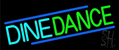 The Sign Store N105-13292 Clear Dine & Dance Neon Sign - 10 x 24 Inch, Vibrant LED Bar Sign for Restaurants, Pubs, and Home Decor