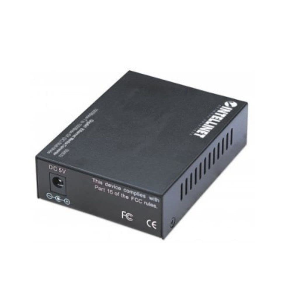Intellinet 72039 Gigabit Multi-Mode SC Fiber Media Converter - Ethernet Copper to Fiber Optic Network Adapter for High-Speed Data Transfer | Perfect for Office Networks, Data Centers & Home Server Setups